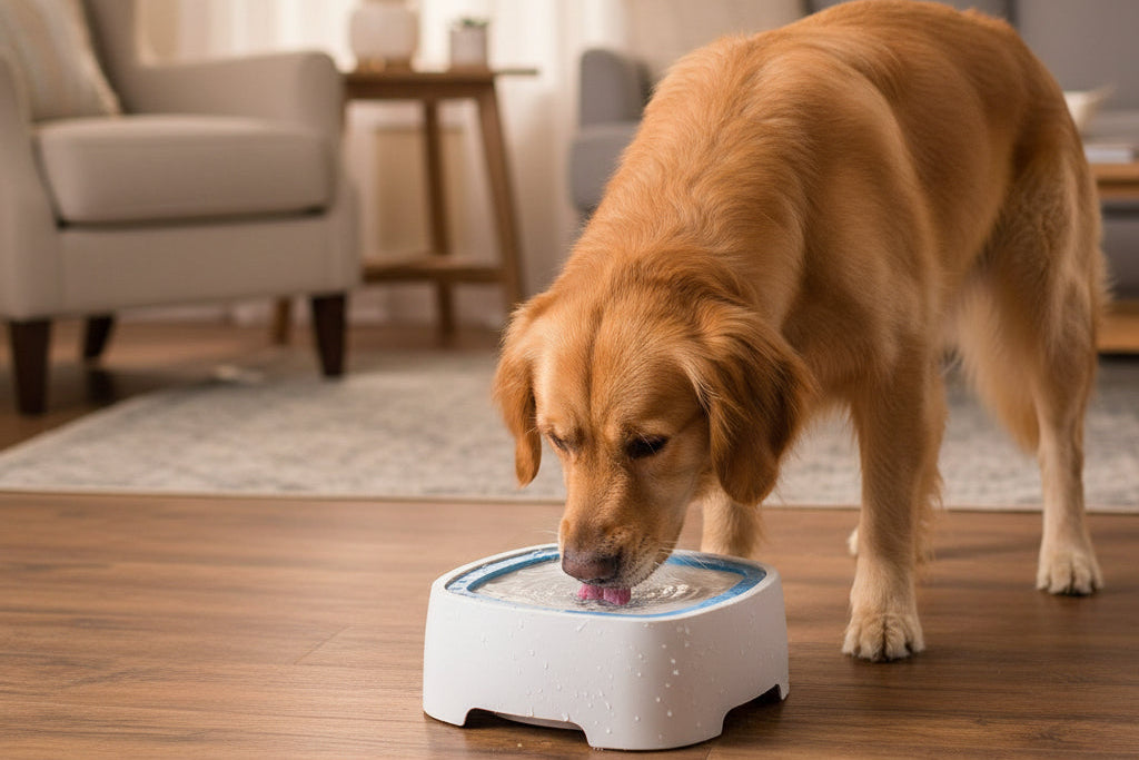 Dog Drinking Water Bowl Floating Non-Wetting Mouth Cat Bowl without Spill Drinking Water Dispenser Plastic Anti-Over Dog Bowl